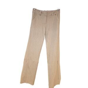 EUC‎ Trina Turk tan, skinny pants, faux pockets, stripe on leg, 1in hem sz S